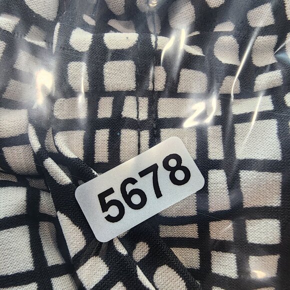 Women's Black & White Worthington Sleeveless V-Neck Top Zip-Front Size L - Picture 12 of 12